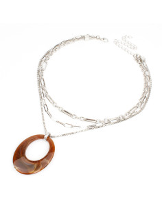 Collar de Cadena Marbled Oval