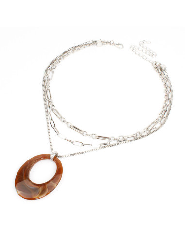 Collar de Cadena Marbled Oval
