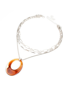 Collar de Cadena Marbled Oval