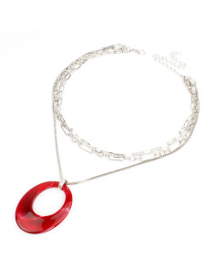 Collar de Cadena Marbled Oval