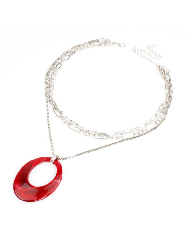 Collar de Cadena Marbled Oval