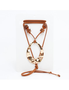 Collar de Gamuza Dropped Gold