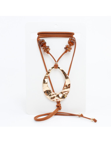 Collar de Gamuza Dropped Gold