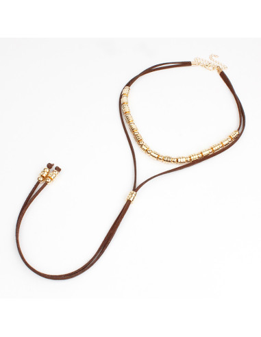 Collar Corbatero de Gamuza Donuts Gold