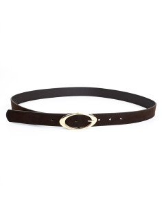 Cinturón de PU Oval Gold