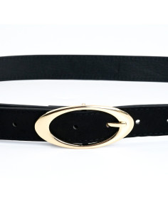 Cinturón de PU Oval Gold