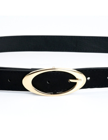 Cinturón de PU Oval Gold