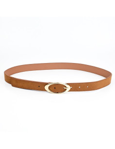Cinturón de PU Oval Gold