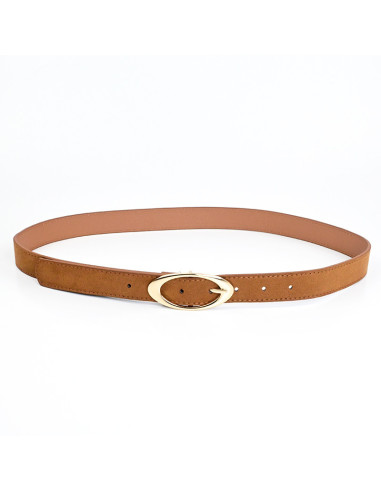 Cinturón de PU Oval Gold