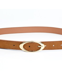 Cinturón de PU Oval Gold