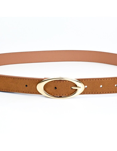 Cinturón de PU Oval Gold