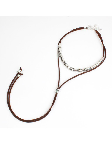 Collar Corbatero Silver Beads