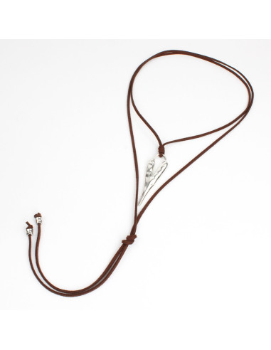 Collar de Gamuza Heart Silver