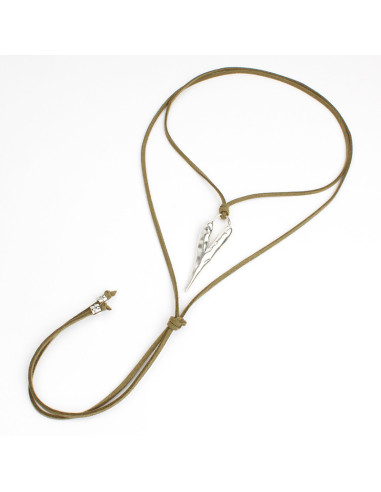 Collar de Gamuza Heart Silver