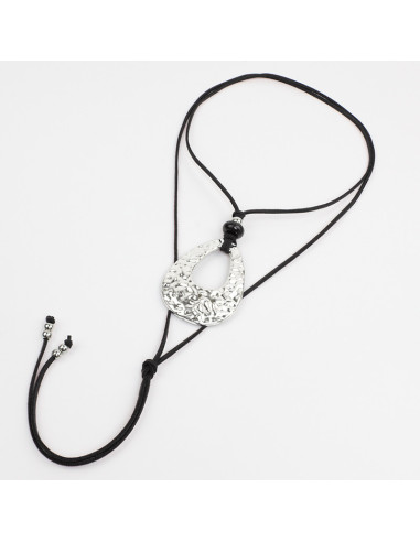 Collar de Gamuza Hammered Oval
