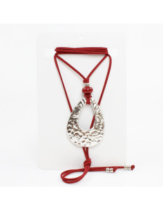 Collar de Gamuza Hammered Oval