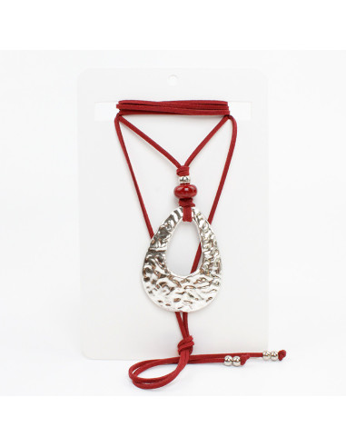 Collar de Gamuza Hammered Oval