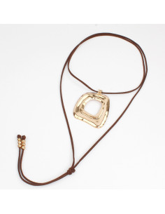 Collar de Gamuza Square Gold