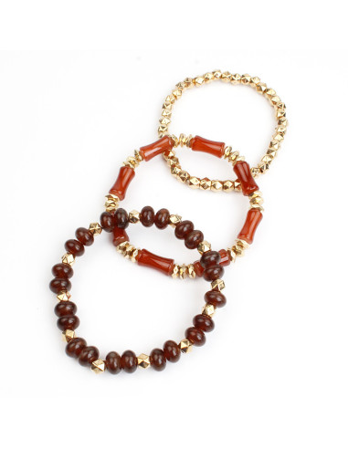 Set x3 Pulseras Elásticas de Vidrio