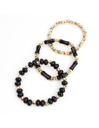 Set x3 Pulseras Elásticas de Vidrio