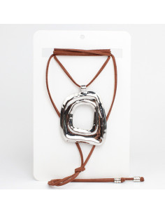 Collar de Gamuza Silver Square