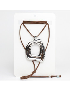 Collar de Gamuza Silver Square