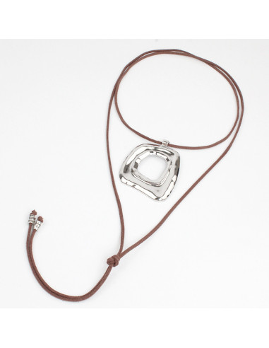 Collar de Gamuza Silver Square