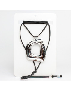 Collar de Gamuza Silver Square