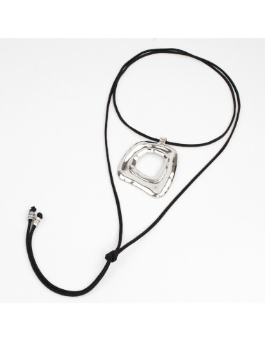 Collar de Gamuza Silver Square