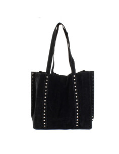 Cartera Tote de Gamuza y Tachas