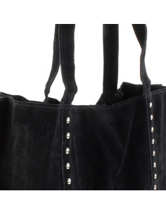 Cartera Tote de Gamuza y Tachas