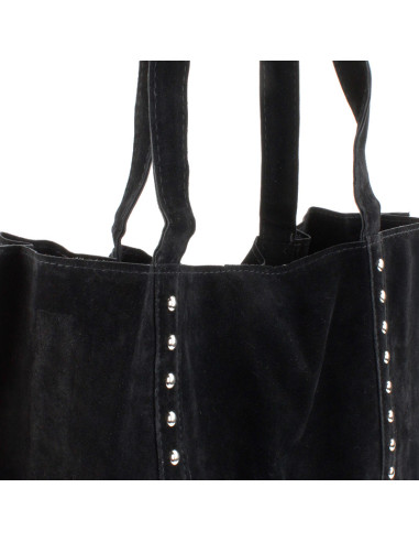 Cartera Tote de Gamuza y Tachas