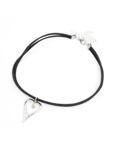 Choker de Gamuza Ornate Love Silver