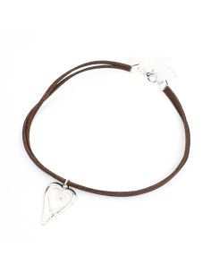 Choker de Gamuza Ornate Love Silver