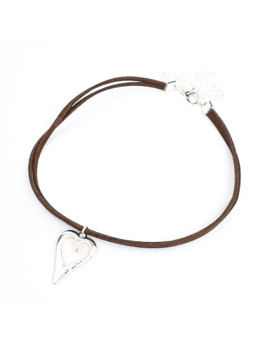 Choker de Gamuza Ornate Love Silver