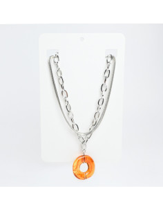 Collar de Cadenas Marbled Silver