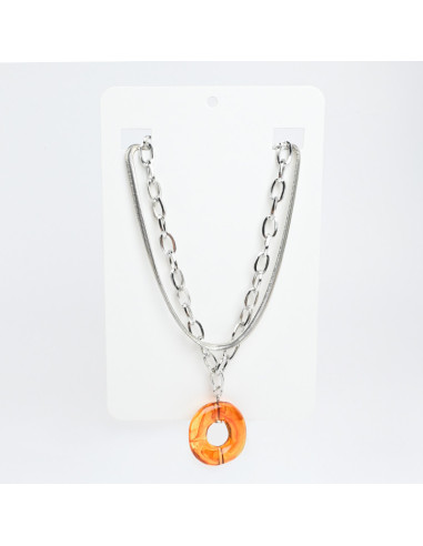 Collar de Cadenas Marbled Silver