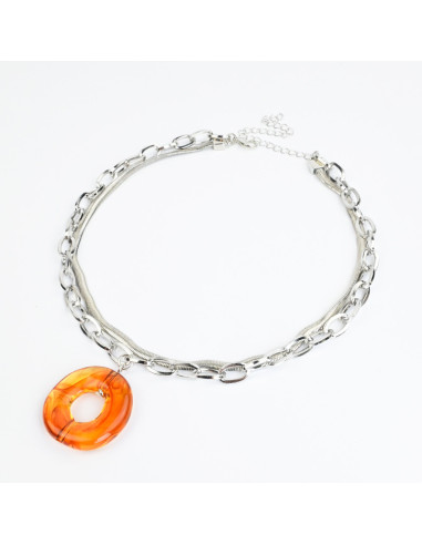 Collar de Cadenas Marbled Silver