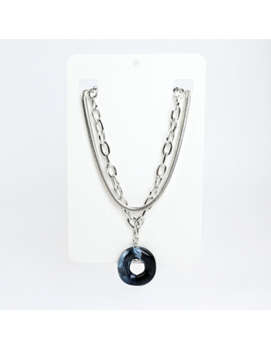 Collar de Cadenas Marbled Silver