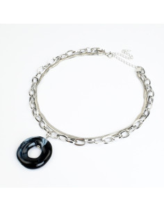 Collar de Cadenas Marbled Silver