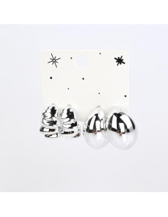 Set x2 Aros Chunky Silver