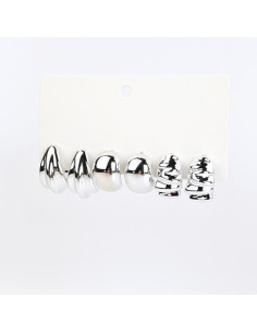 Set de Aros Chunk Silver