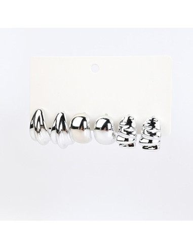 Set de Aros Chunk Silver