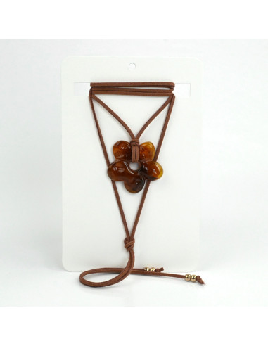 Collar de Gamuza Acrylic Flower