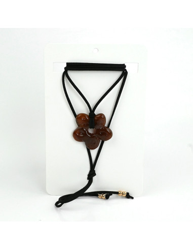 Collar de Gamuza Acrylic Flower