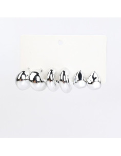 Set de Aros Chunky Silver