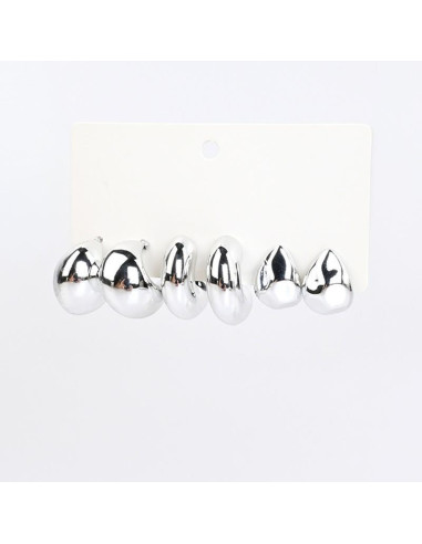 Set de Aros Chunky Silver