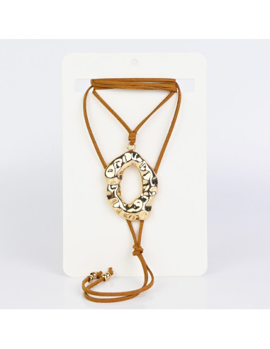 Collar de Gamuza Textured Oval