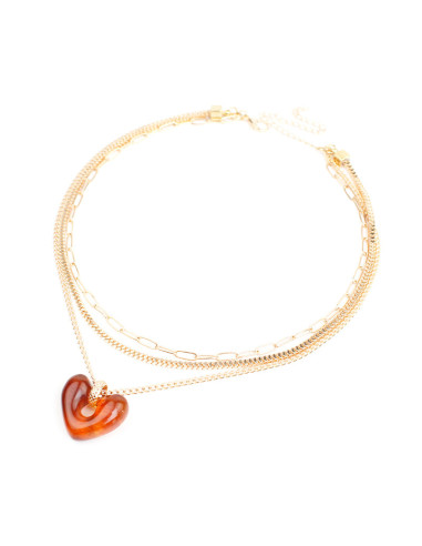 Collar de Cadena Amber Heart