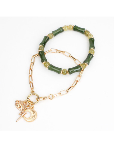 Set de Pulseras Gold Bamboo